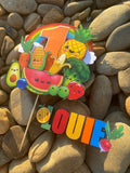 3D Cake Topper Hey Bear sensory Fruit theme