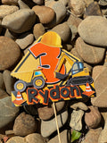 3D Cake Topper Construction theme
