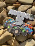 3D Cake Topper Monster Trucks theme