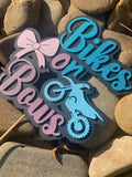 3D Cake Topper Gender Reveal bikes & bows