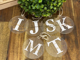 Personalised Christmas baubles with initials