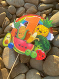 3D Cake Topper Hey Bear sensory Fruit theme