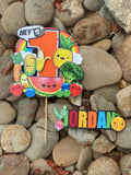 3D Cake Topper Hey Bear sensory Fruit theme