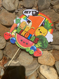 3D Cake Topper Hey Bear sensory Fruit theme