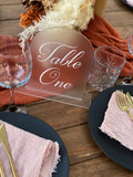 Acrylic Table Numbers- Arch with acrylic base