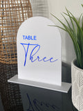 Acrylic Table Numbers- Arch with acrylic base