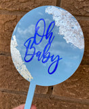 Cake Topper 12cm Round Solid Colours