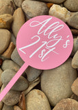 Cake Topper 12cm Round Solid Colours