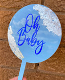 Cake Topper 12cm Round Solid Colours