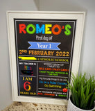 My First Day of School Poster- A3