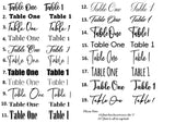 Acrylic Table Numbers Rectangle with timber base