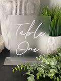 Acrylic Table Numbers Rectangle with acrylic base