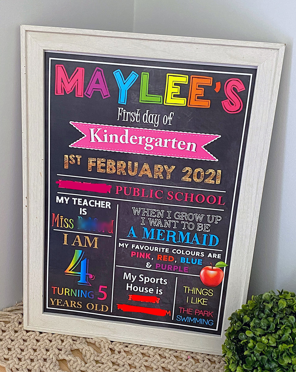 My First Day of School Poster- A3 – Toad and Co Designs