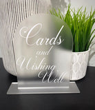 Acrylic Signs Cards and Wishing Well - Arch with wooden base