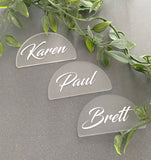 Acrylic Half Circle Name Place Card