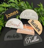 Acrylic Half Circle Name Place Card