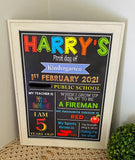 My First Day of School Poster- A3