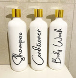 Plastic Pump Bottles- 500mls set of 3 bottles