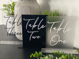Acrylic Table Numbers Rectangle with acrylic base