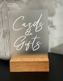 Acrylic Signs Cards and Wishing Well- Rectangle with acrylic base