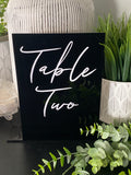 Acrylic Table Numbers Rectangle with acrylic base