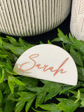 Acrylic Half Circle Name Place Card