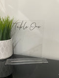 Acrylic Table Numbers Rectangle with acrylic base