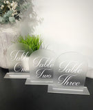 Acrylic Table Numbers- Arch with timber base