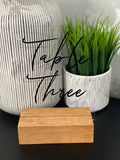 Acrylic Table Numbers Rectangle with timber base