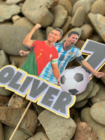 3D Cake Topper Messi and Ronaldo soccer theme