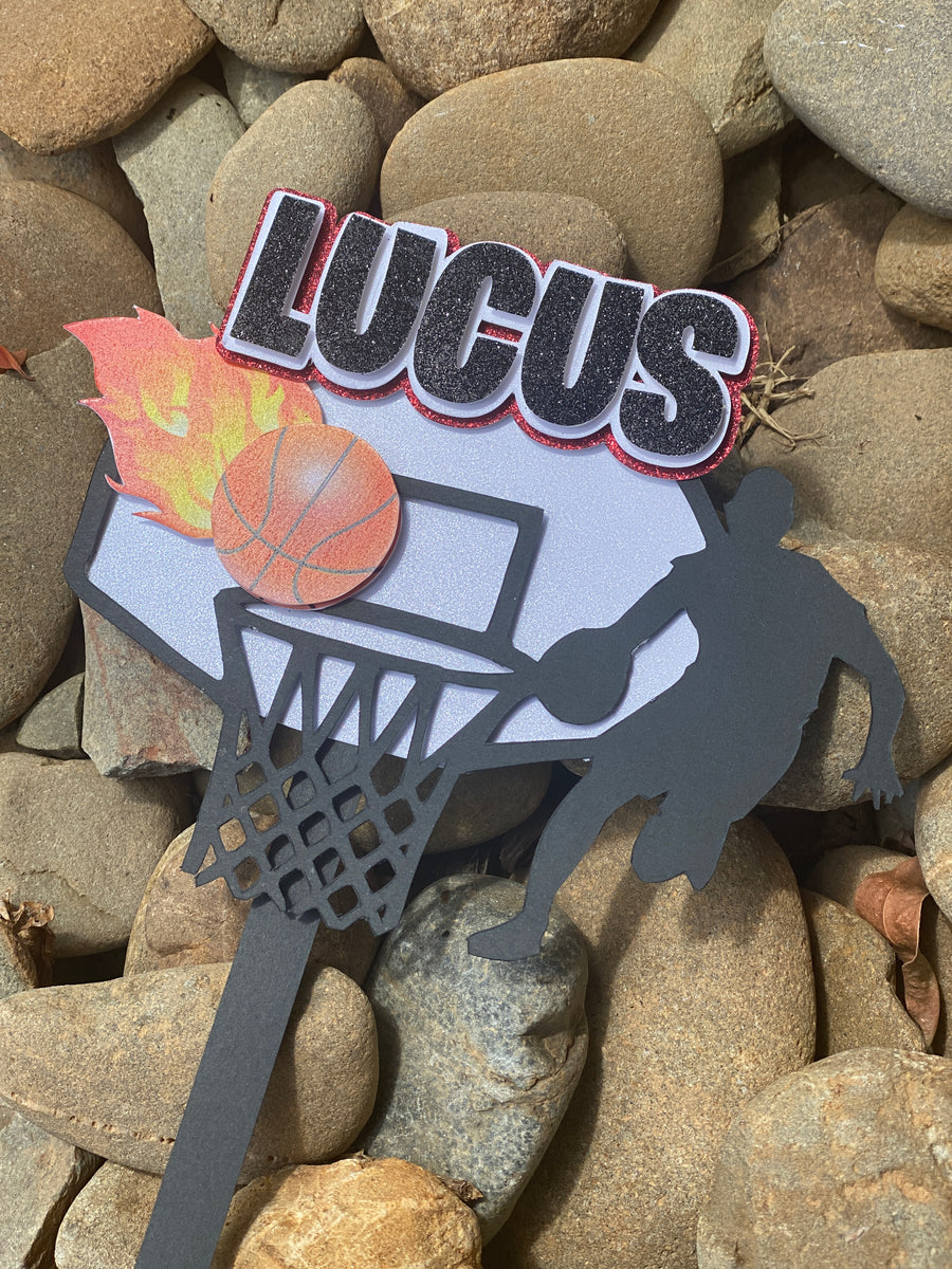 3D Cake Topper Basketball Theme – Toad and Co Designs