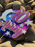 3D Cake Topper Stars and Moons Galaxy theme