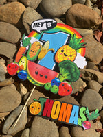 3D Cake Topper Hey Bear sensory Fruit theme