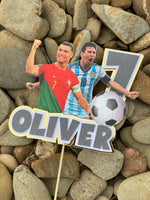 3D Cake Topper Messi and Ronaldo soccer theme