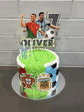 3D Cake Topper Messi and Ronaldo soccer theme