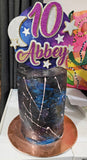 3D Cake Topper Stars and Moons Galaxy theme