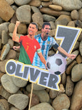 3D Cake Topper Messi and Ronaldo soccer theme