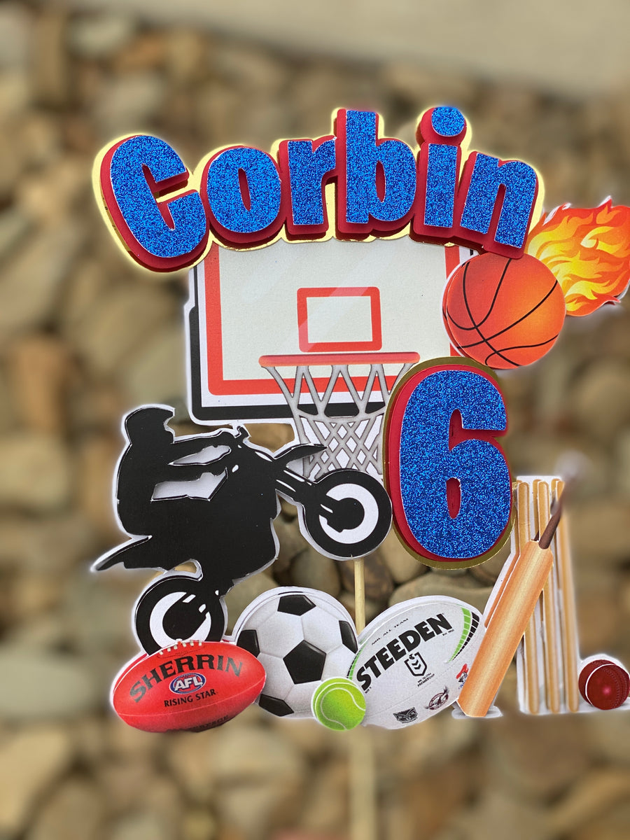 3D Cake Topper Sports Theme – Toad and Co Designs