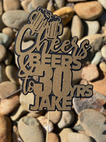 3D Cake Topper cheers and beers theme