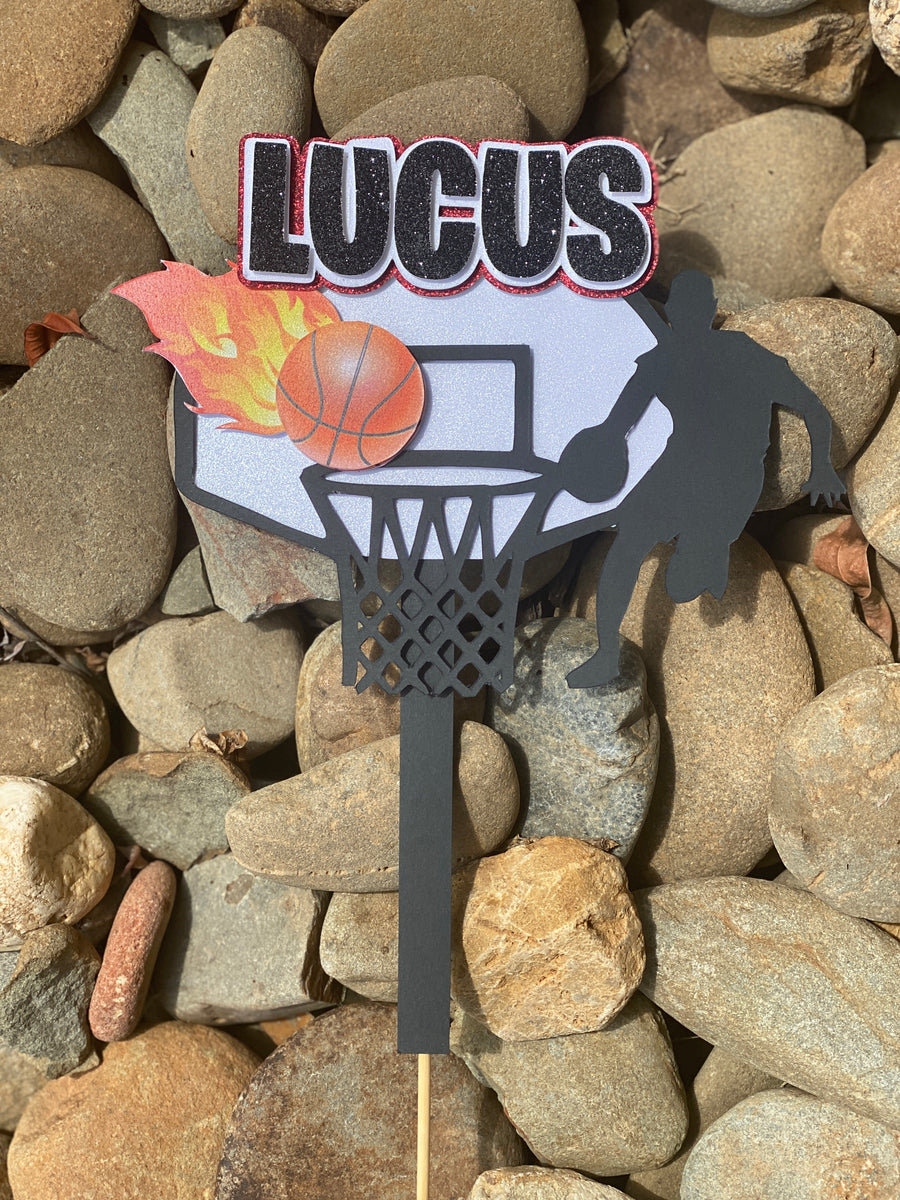 3D Cake Topper Basketball Theme – Toad and Co Designs