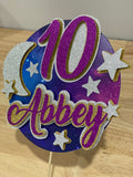 3D Cake Topper Stars and Moons Galaxy theme