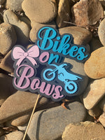3D Cake Topper Gender Reveal bikes & bows