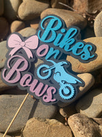 3D Cake Topper Gender Reveal bikes & bows