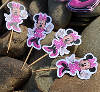 Minnie Mouse cupcake toppers 12 pack