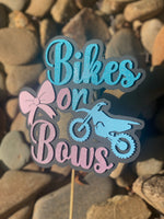 3D Cake Topper Gender Reveal bikes & bows