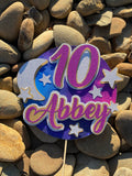 3D Cake Topper Stars and Moons Galaxy theme
