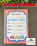Birthday invitations- Circus theme