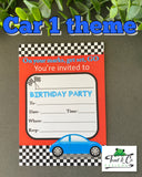 Birthday invitations- Car 1 theme