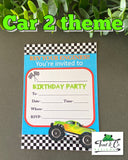 Birthday invitations- Car 2 theme