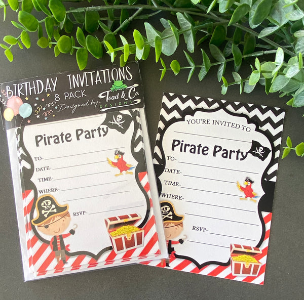 Birthday invitations- Pirate theme